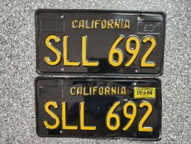 1966 California License Plates, DMV Clear 