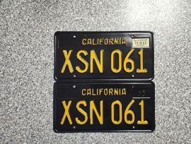 1969 California License Plates, Pro-Restored, DMV 