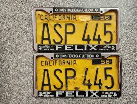 1956 California License Plates, DMV Clear 
