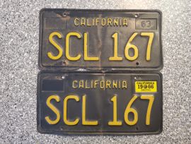 1966 California License Plates, DMV Clear 