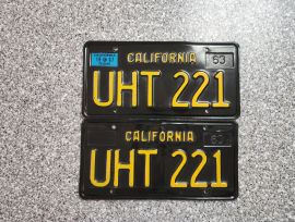 1967 California License Plates, DMV Clear 