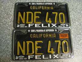 1965 California License Plates, DMV Clear 