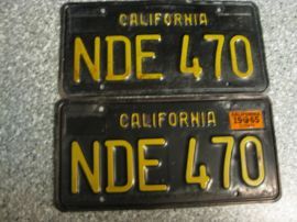 1965 California License Plates, DMV Clear 