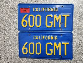 1973 California License Plates, DMV Clear 