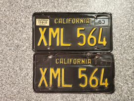 1969 California License Plates, DMV Clear, G
