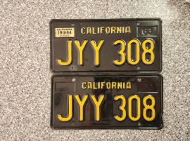1964 California License Plates, DMV Clear, G