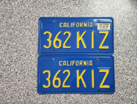 1974 California License Plates, DMV Clear, EX