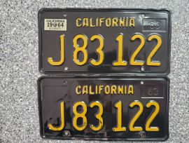 1964 California Commercial License Plates, DMV Clr