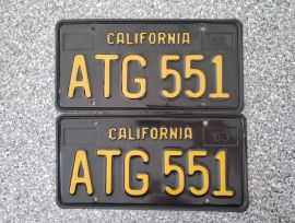 1963 California License Plates, DMV Clear 