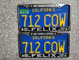 1971 California License Plates, DMV Clear 