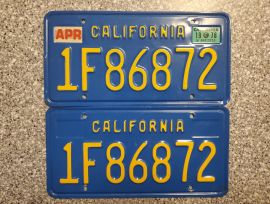 1978 California Commercial License Plates, DMV
