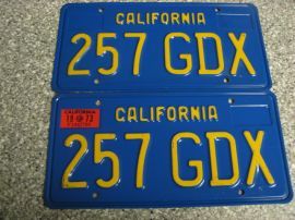 1973 California License Plates, DMV Clear 