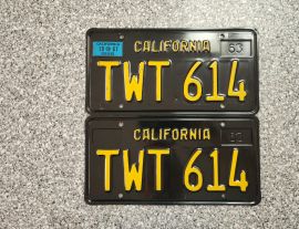 1967 California License Plates, DMV Clear 