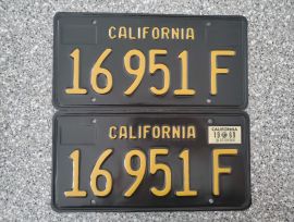 1969 California Commercial License Plates, DMV  