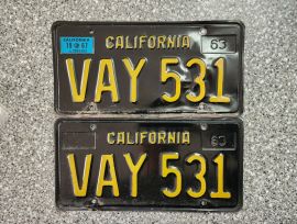 1917 California License Plates, DMV Clear 