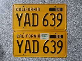 1962 California License Plates, DMV Clear 