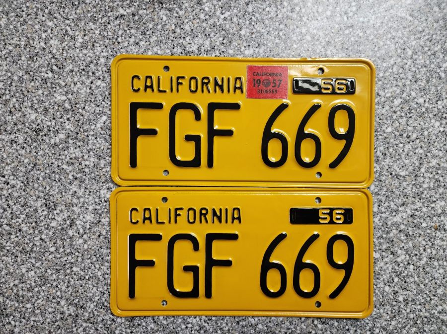 1957 California License Plates, DMV Clear