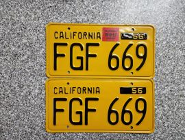 1957 California License Plates, DMV Clear 