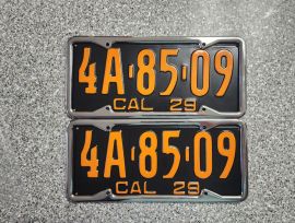 1929 California License Plates, DMV Clear 