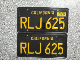 1966 California License Plates, DMV Clear 