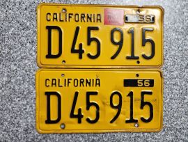 1957 California Commercial License Plates, Clear 