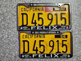 1957 California Commercial License Plates, Clear 