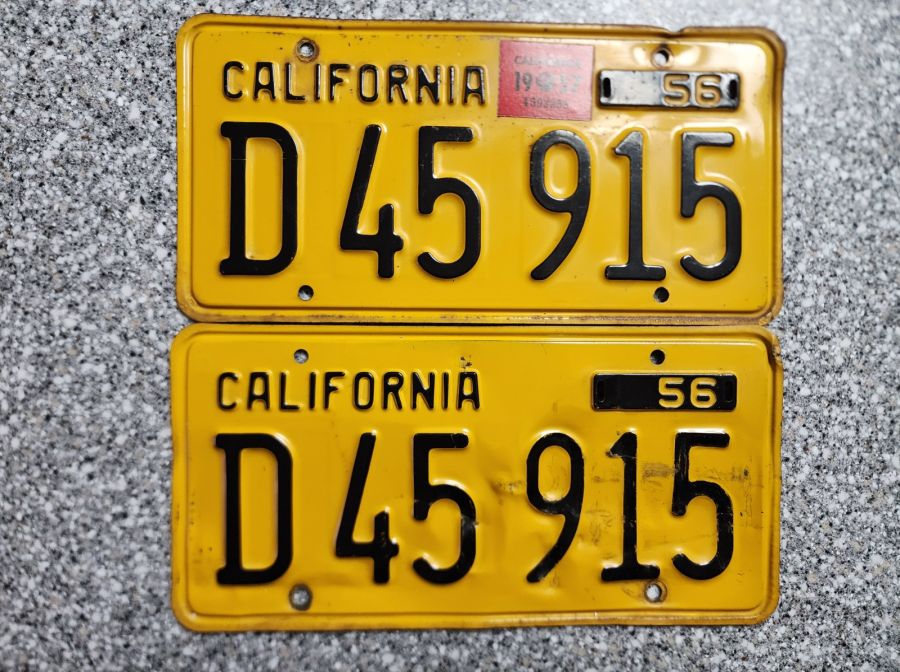 1957 California Commercial License Plates, Clear