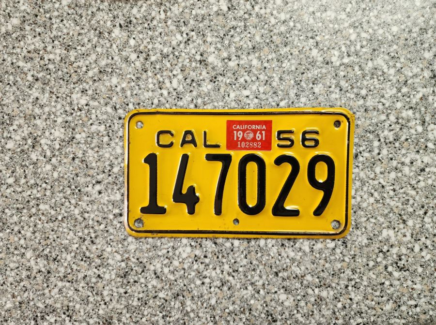 19516 California Motorcycle License Plate, DMV