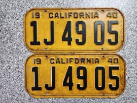 1940 California License Plates, DMV Clear 