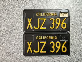 1969 California  License Plates, Pro-Restored, DMV