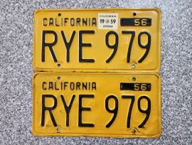 1959 California License Plates, DMV Clr