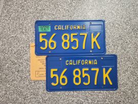 1971 California Commercial License Plates, DMV Clr