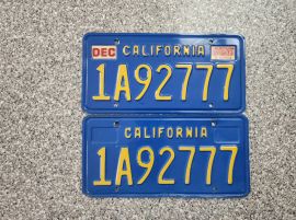1977 California Commercial License Plates, DMV Clr