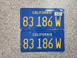 1974 California Commercial License Plates, DMV Clr