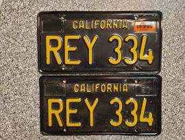1965 California License Plates, DMV Clear 