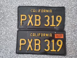 1965 California License Plates, DMV Clear 