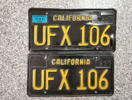 1967 California License Plates, DMV Clear 