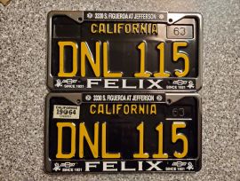1964 California License Plates, DMV Clear 