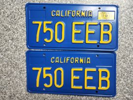 1972 California License Plates, DMV Clear 