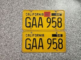1957 California License Plates, DMV Clear 
