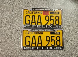 1957 California License Plates, DMV Clear 