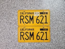 1959 California License Plates, DMV Clear 