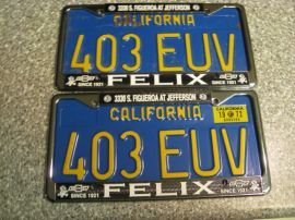 1972 California License Plates, DMV Clear 