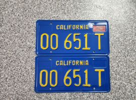 1973 California Commercial License Plates, DMV Clr