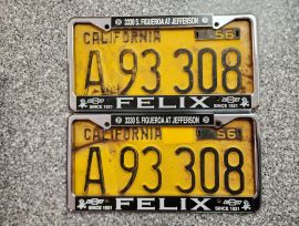 1956 California Commercial License Plates, DMV  