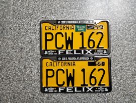 1958 California License Plates, DMV Clear 