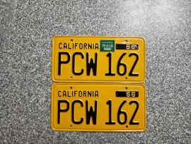 1958 California License Plates, DMV Clear 