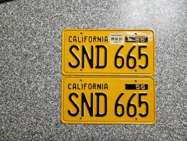 1959 California License Plates, DMV Clear 