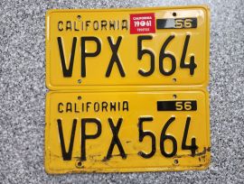 1961 California Motorcycle License Plate, DMV Clr