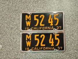 1937 California Commercial License Plates, DMV Clr